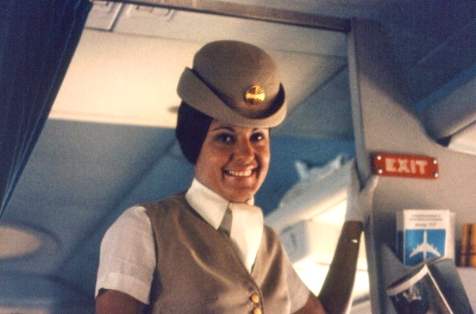 That's right. I said when pigs fly.(Pan-Am flight attendant, 1970. By Atherton/Flickr/ Commons.wikimedia.org)