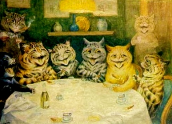 1870. Cats by Louis Wain (1860-1939).Neuroscience Art Gallery:USPD.Artist life, exp.cr:Commons.wimimedia.org)