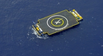 SpaceX's ocean landing platform. (Techcrunch)