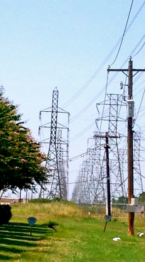Row of power line towers.ALL rights reserved. Copyrighted. NO permissions grant
