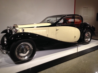 Side view of Bugatti in the MFAH exhibit. ALL rights reserved. No permissions granted. Copyrighted
