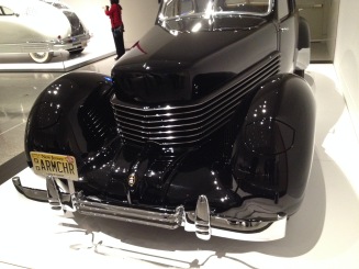 Black Art Deco era car with a coffin nose. ALL rights reserved. NO permissions granted. Copyrighted. MFAH exhibit