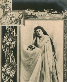 Girl. Vintage post card. Reutlinger (USPD, pub.date, artist life/Commons.wikimedia.org)