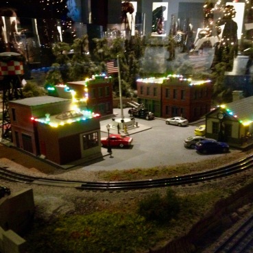 Small country town dressed for Christmas in Houston Museum of Natural Science train exhibit. (© image copyrighted, all rights reserved, NO permissions granted)