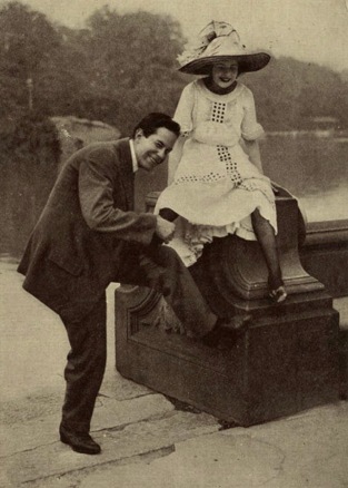 Postcard of man and woman playfully posing for camera . 1910-19 (USPD artist life, pub.date/Commons.wikimedia.org)